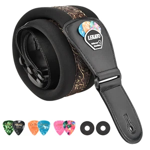 LEKATO Guitar Strap Bass Belt Soft Foam 3" Wide Holder Adjustable - Picture 1 of 9