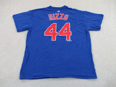 Chicago Cubs Shirt Adult Extra Large Blue Red MLB Baseball Anthony Rizzo Mens Cover