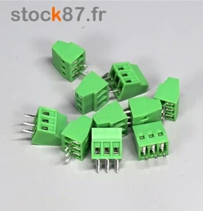 975-3# Bornier à vis vert 3 plots 10 pcs borniers CI -- pas 2,54mm - Imagen 1 de 2