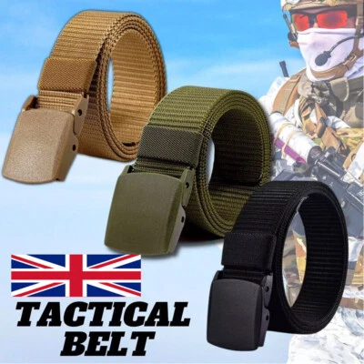 ETOPDEAL-5A Unisex Nylon Adjustable Belt Tactical Waistband Canvas Plastic Buckle Belt Gift