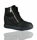 Ladies Zip Up Trainers Sneaker Womens High Top Ankle Wedge Boots Shoes Sizes 