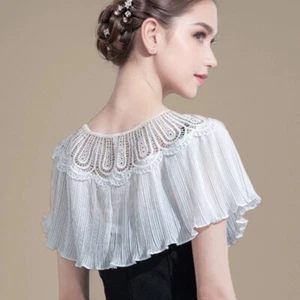 Lady Chiffon Shawls Capelet Evening Dress Shrug Bolero Cropped Tops Wedding Cute - Picture 1 of 10