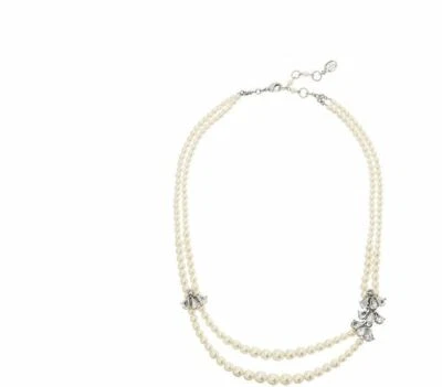 Ben-Amun Jewelry Cascading Crystal Cluster Pearl Strand Necklace 18",2" Extender - Image 1 of 4