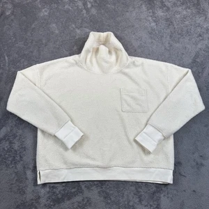Vineyard Vines Pullover Womens XL White Sherpa Fleece Mock Neck Pocket 2K1491 - Picture 1 of 7