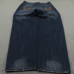 Baggy Jeans Men 38 Y2K Embroidered Skater Grunge Wide 10" Leg Opening VTG 90s - Picture 1 of 14
