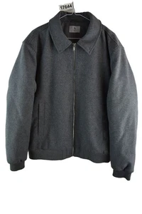 TU Herren Wollmischung Reißverschluss Kragen Shacket Bomber Harrington Grau Größe L - Bild 1 von 8