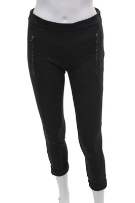 Pantalones Derek Lam para mujer de imitación de cuero con puños ajustados negros talla 0 Foto 1 de 4