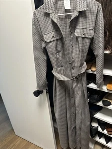 Max Mara Weekend ladies dress size 8 maxi button-down plaid wool - Picture 1 of 5