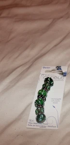 MIX AND MINGLE GLASS METAL LINED BEADS-GREEN - Picture 1 of 1