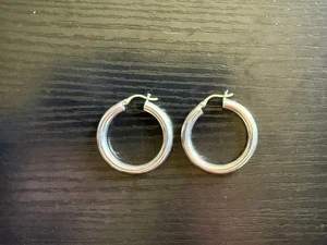 925 Sterling Silver Hoop Earrings 8g - ME2981 - Picture 1 of 3
