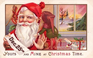 Santa Claus Yours and Mine at Christmas Time Dec.25th Elf Stetcher 68F JEP - Bild 1 von 2