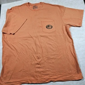 T-shirt World Wide Sportsman uomo XXL pescatore in mare aperto arancione cotone usata - Foto 1 di 9