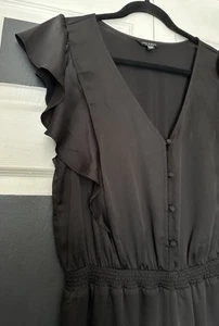 Sz XL Lucky Brand Jumpsuit Romper sheer date night, prom cocktail Black sexy  - Picture 1 of 10