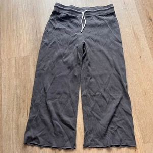 MATE the Label Gray Organic Thermal Wide Leg Crop Sweatpant Size Large - Picture 1 of 7