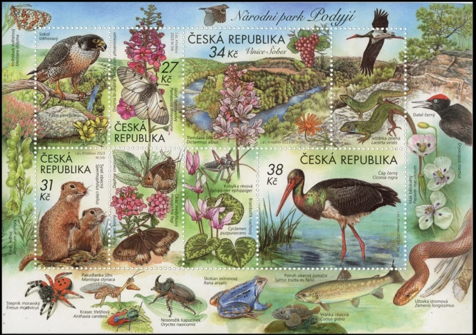 Flores fauna república checa 2023. Animales. Insectos. Pájaros MARIPOSA - S/S MNH Foto 1 de 1