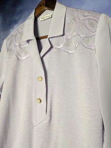 Vintage Lavender Sheer Pullover Blouse Womens Size 8 Art Deco Philippe Marques - Picture 1 of 8