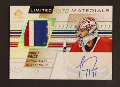 2019 Upper Deck SP Authentic #10 Carey Price Limited Auto Materials /25 - Image 1 of 2