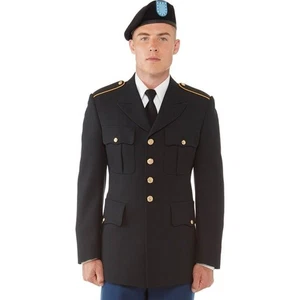 MEN'S MILITARY BLACK COAT JACKET SERVICE DRESS UNIFORM NEW US ARMY COAT - Picture 1 of 3