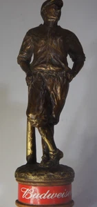 Budweiser Bier Zapfhahn Griff - Vintage Baseball Spieler Figur 12" Bar Display - Bild 1 von 22