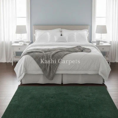 4x6' Solid Green Wool Hand tufted Rugs, For Living Room Modern Area Rug - Image 1 of 4