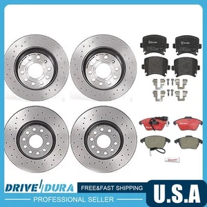 Brembo Front and Rear Disc Brake Rotors Ceramic Brake Pads for 2012 Mini Cooper - Picture 1 of 9