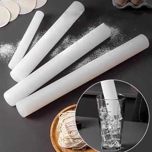 White PP Rolling Pin Household Dumpling Pizza Pastry Tool Long Dough Roller - Picture 1 of 10