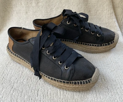 Zapatillas deportivas alpargata Marc Fisher para mujer talla 8M con cordones bajas negras Foto 1 de 4