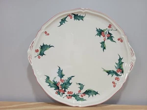 Plato para pastel Villeroy & Boch Holly 12" con mango de porcelana - Imagen 1 de 6