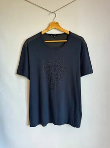 Vintage Gucci Medieval Knight Classic Logo T-shirt Blue Size M - Picture 1 of 16