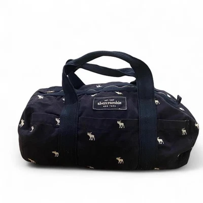 BOLSO DE LONA de viaje de fin de semana vintage Y2k ABERCROMBIE & FITCH logotipo de alce azul marino Foto 1 de 4