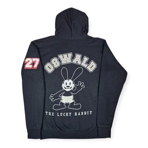 Disney Parks Oswald Hoodie Women's Small The Lucky Rabbit Full Zip Black 27 - Picture 1 of 7