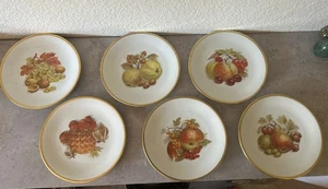 Vintage Set of 6 Bareuther W.Germany HARVEST Lunch Dessert Plate 7.5” Gold Trim - Picture 1 of 12
