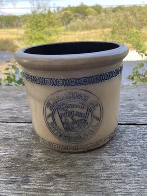 Antiguo H.J. años 1890 Vaso de gres Heinz Co. Keystone decapado White’s Utica  Foto 1 de 4