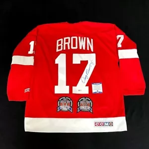 Doug Brown Signed Detroit Red Wings 1997 & 1998 Stanley Cup CCM Jersey BAS COA - Picture 1 of 4