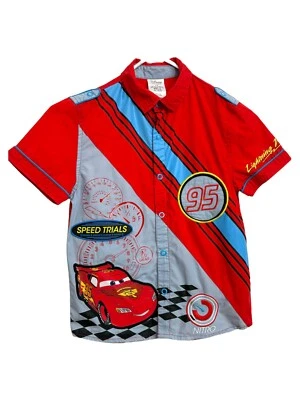 Camisa a Presión Nueva Sin Etiquetas Auténtica Disney Store Cars Lightning McQueen Talla 7/8 Foto 1 de 4
