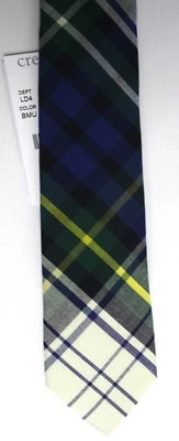 Corbata de algodón a cuadros Dudley Crewcuts J Crew para niños azul verde negro amarillo 42 pulgadas Foto 1 de 4