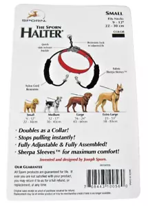 Halter SPORN para perro pequeño 9-12 pulgadas cuello negro y mangas sherpa - Imagen 1 de 4