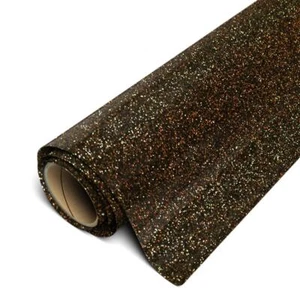 Glitter Htv 11.8"x5ft Roll Iron On Heat Transfer Vinyl black Gol - Picture 1 of 6