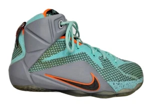 NIKE 685181-302 LEBRON Turquoise & Orange Sneakers Kids Sz 5.5y Women's Sz 7 GUC - Picture 1 of 10
