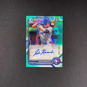 2022 Bowman Draft Josh Kasevich 1st Chrome Auto /199 Aqua Lava Refractor - Picture 1 of 9