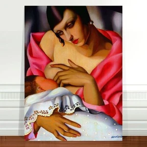 Tamara De Lempicka Maternidad Madre y Bebé ~ IMPRESIÓN EN LIENZO BELLAS ARTES 8x12" - Imagen 1 de 1