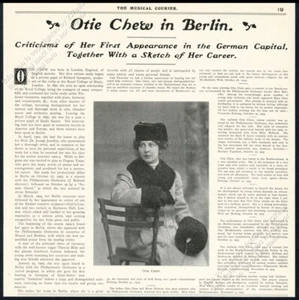 Foto biografía de Otie Chew 1905 y conciertos de violín en Berlín artículo impreso de colección comercial - Imagen 1 de 7