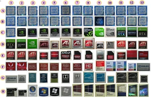 Laptop CPU OS Aufkleber - i3 i5 i7 6Gen 7Gen 8Gen 9Gen Nvidia RTX ATI Aufkleber (cn) - Bild 1 von 1