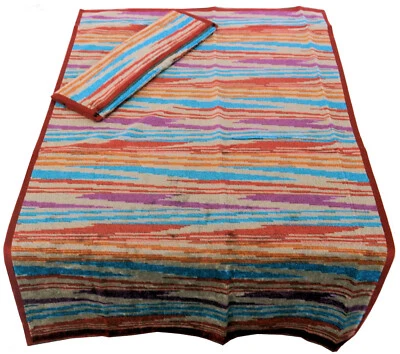 JUEGO DE TOALLAS PARA EL HOGAR MISSONI TERCIOPELO 16x24" 24x39" ECOLÓGICAS HIPOALERGÉNICAS NINA 100 Foto 1 de 4