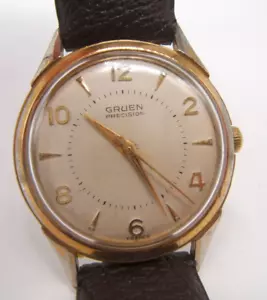 VTG GRUEN PRECISION WRIST WATCH WIND UP RUNS ON & OFF - Picture 1 of 8
