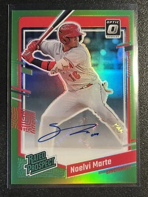 2023 Donruss NOELVI MARTE Optic Rated Prospect Lime Green Prizm AUTO /50 !! - Image 1 of 2