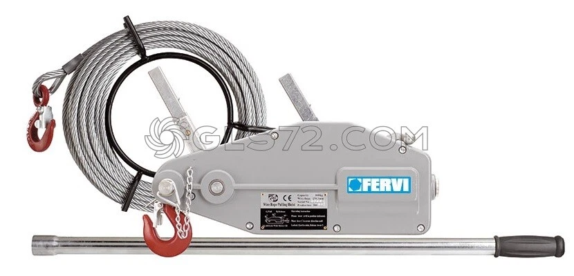 SEILWINDE SEILZUG HANDWILDE HANDSEILWINDE 1600 KG DRAHTSEIL 20 M FERVI 0791/16 - Bild 1 von 1