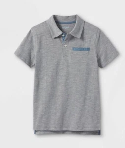 Cat and Jack Boys Short Sleeve Polo Style Shirt Gray Size L (12-14) Husky B13 - Picture 1 of 1