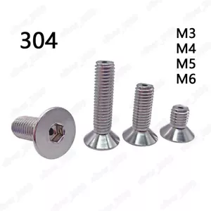 304 Edelstahl Sechskantsteckschlüssel Senkkopf Hohlschrauben Schrauben M3 M4 M5 M6 - Bild 1 von 5