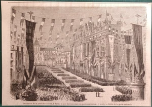 Torino Piazza Castello stampa antica xilografia originale 1860 - Picture 1 of 1